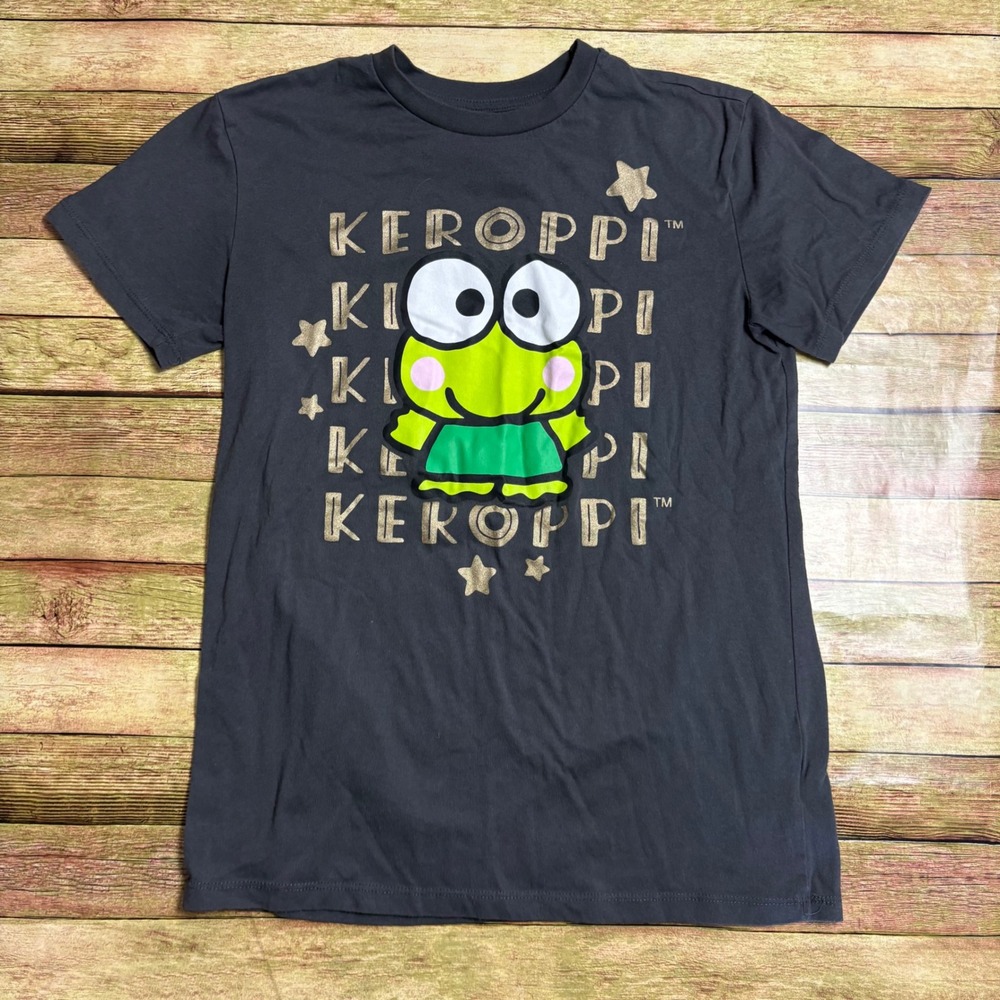 Sanrio Keroppi Graphic T-Shirt Black Kawaii Kidcore Small